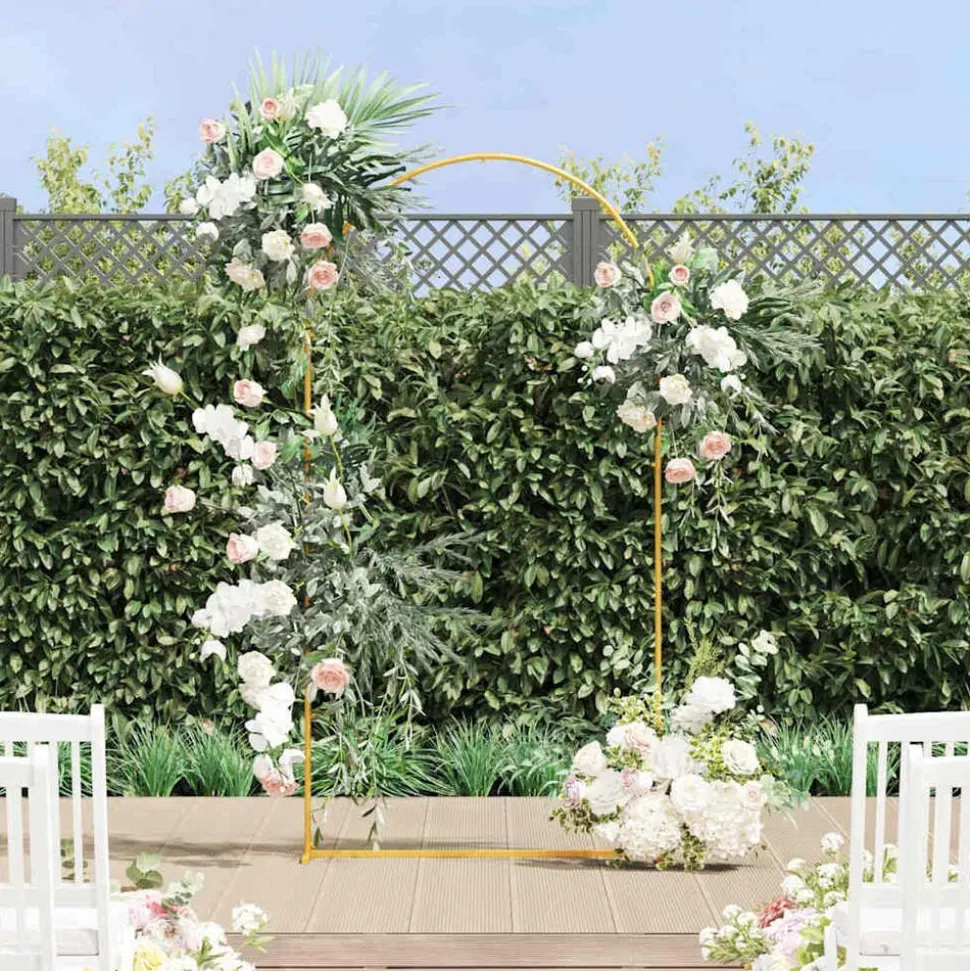 vidaXL Trouwrand Goud 100 x 39 x 200 cm Staal