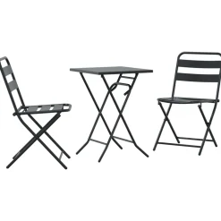 vidaXL Tuin Bistro Set 3 pcs Antraciet Staal