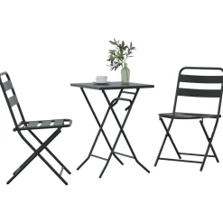 vidaXL Tuin Bistro Set 3 pcs Antraciet Staal