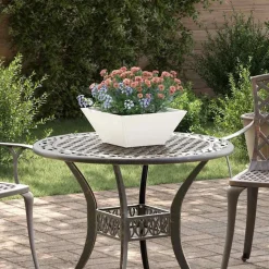vidaXL Tuin Bloempot Wit 35 x 35 x 15 cm Koudgewalst staal