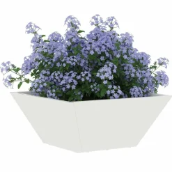 vidaXL Tuin Bloempot Wit 35 x 35 x 15 cm Koudgewalst staal