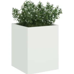 vidaXL Tuin Bloempot Wit 32 x 32 x 40 cm Koudgewalst staal