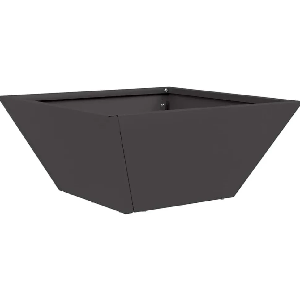 vidaXL Tuin Bloempot Zwart 35 x 35 x 15 cm Koudgewalst staal