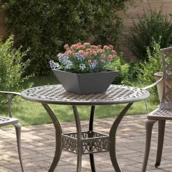 vidaXL Tuin Bloempot Zwart 35 x 35 x 15 cm Koudgewalst staal