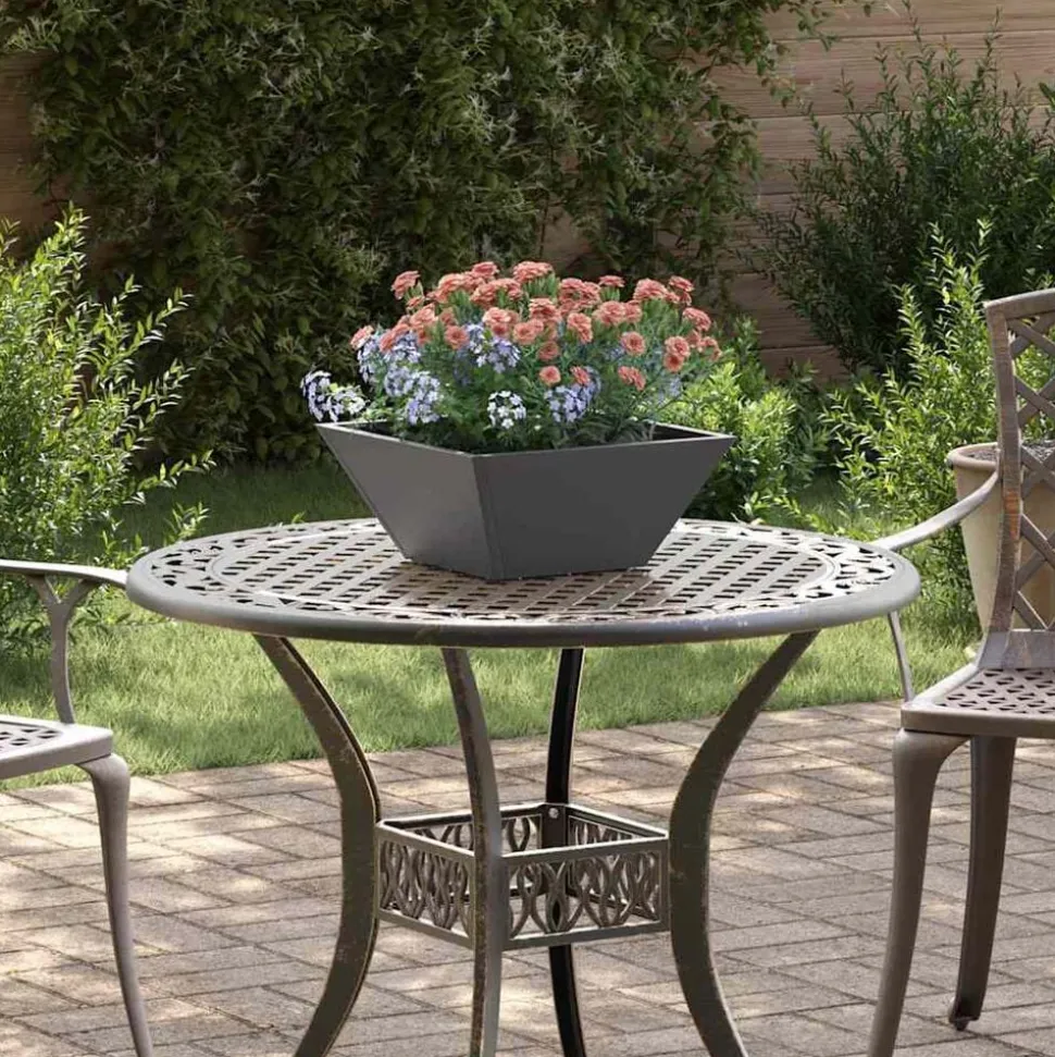 vidaXL Tuin Bloempot Zwart 35 x 35 x 15 cm Koudgewalst staal