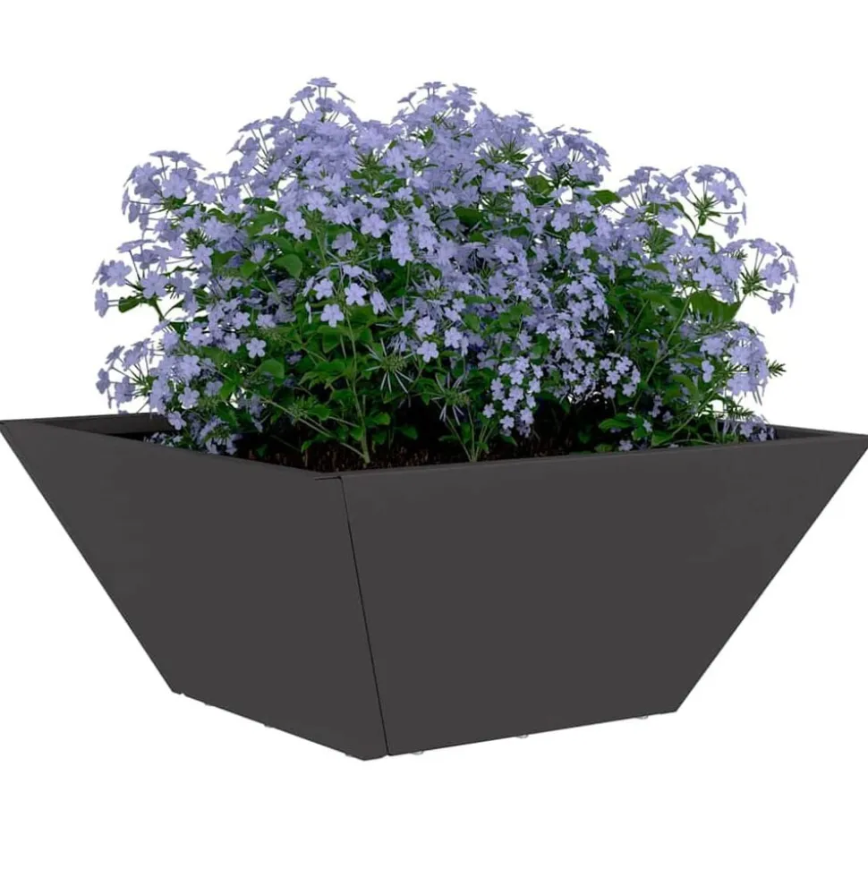 vidaXL Tuin Bloempot Zwart 35 x 35 x 15 cm Koudgewalst staal