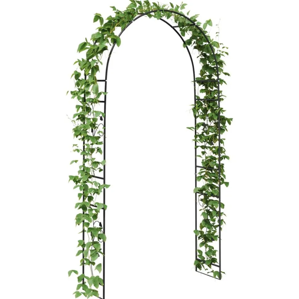 vidaXL Tuin Boog Bloemen Zwart 115 x 37 x 231 cm