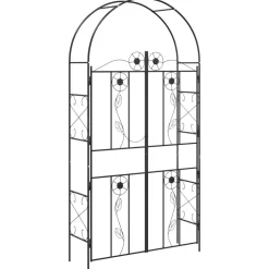 vidaXL Tuin Boog Effen Zwart 115 x 37 x 226 cm