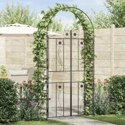 vidaXL Tuin Boog Effen Zwart 115 x 37 x 226 cm