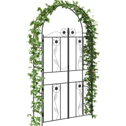 vidaXL Tuin Boog Effen Zwart 115 x 37 x 226 cm