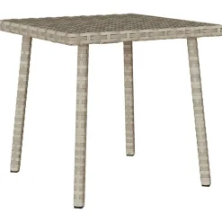 vidaXL Tuin salontafel rechthoekig 40x40x37 cm poly rattan lichtgrijs