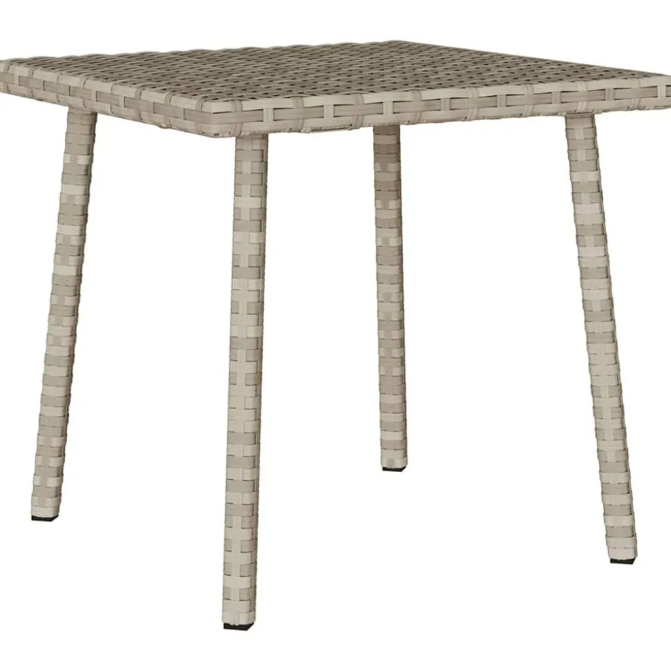 vidaXL Tuin salontafel rechthoekig 40x40x37 cm poly rattan lichtgrijs