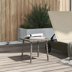 vidaXL Tuin salontafel rechthoekig 40x40x37 cm poly rattan grijs