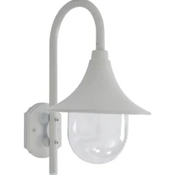 vidaXL Tuin wandlamp E27 42 cm aluminium wit