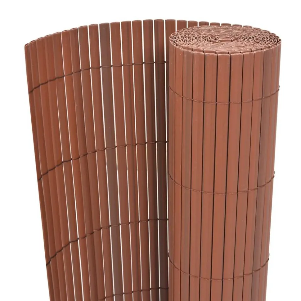 vidaXL Tuinafscheiding dubbelzijdig 90x300 cm PVC bruin