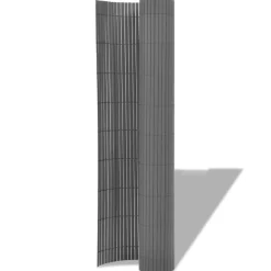 vidaXL Tuinafscheiding dubbelzijdig 90x300 cm PVC grijs