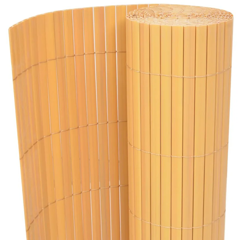 vidaXL Tuinafscheiding dubbelzijdig 90x300 cm PVC geel
