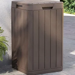 vidaXL Tuinafvalbak 38x38x65 cm polypropeen bruin