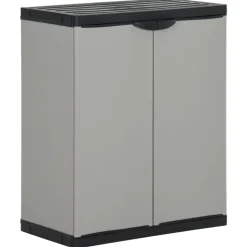 vidaXL Tuinafvalkast 68x40x85 cm polypropeen grijs en zwart