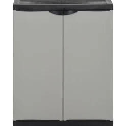 vidaXL Tuinafvalkast 68x40x85 cm polypropeen grijs en zwart