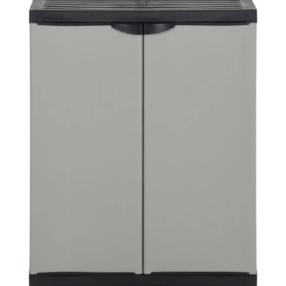 vidaXL Tuinafvalkast 68x40x85 cm polypropeen grijs en zwart