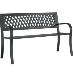 vidaXL Tuinbank 120 cm staal zwart