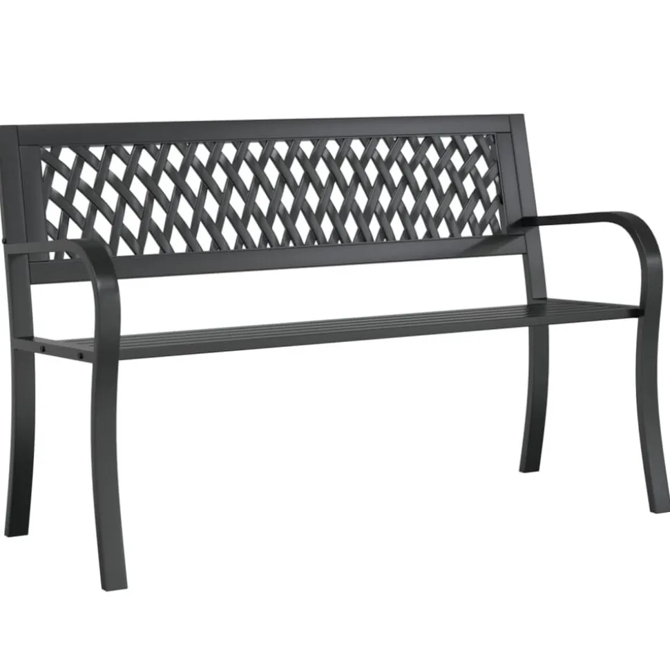 vidaXL Tuinbank 120 cm staal zwart