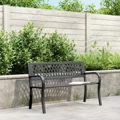 vidaXL Tuinbank 120 cm staal zwart