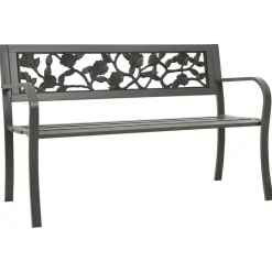vidaXL Tuinbank 125 cm staal grijs