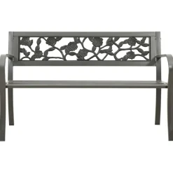 vidaXL Tuinbank 125 cm staal grijs