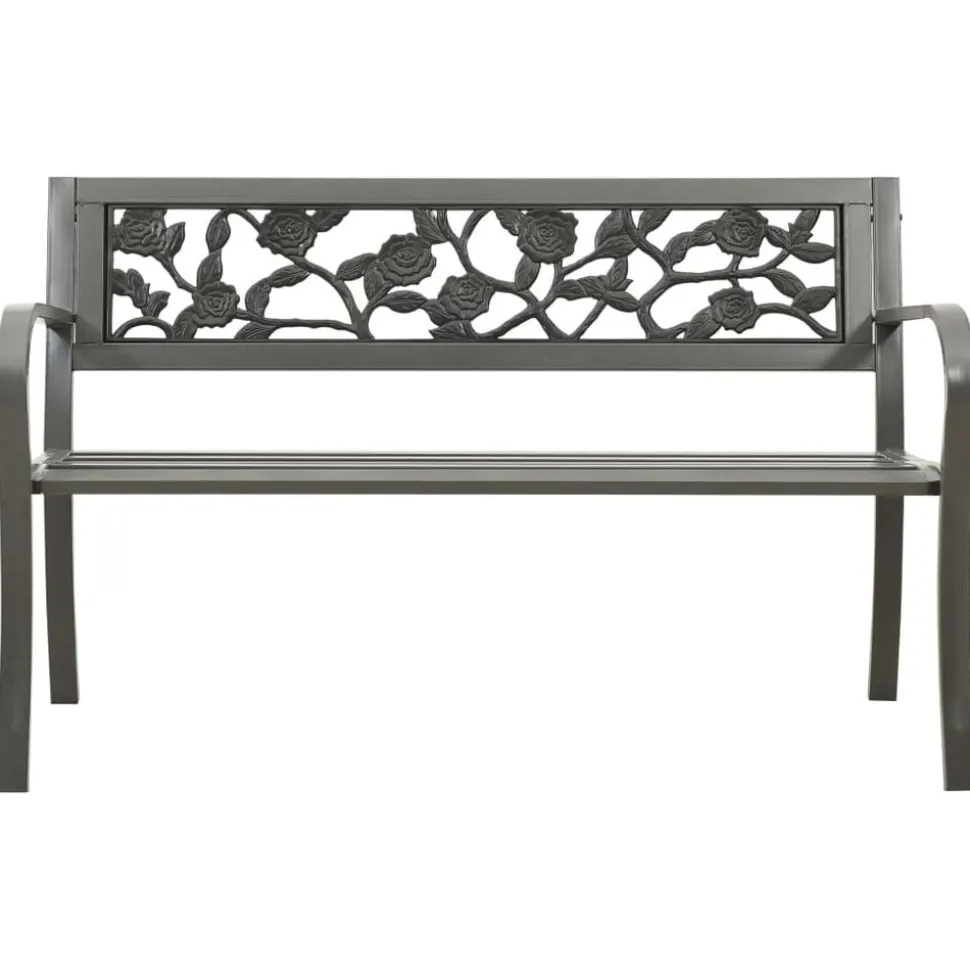 vidaXL Tuinbank 125 cm staal grijs