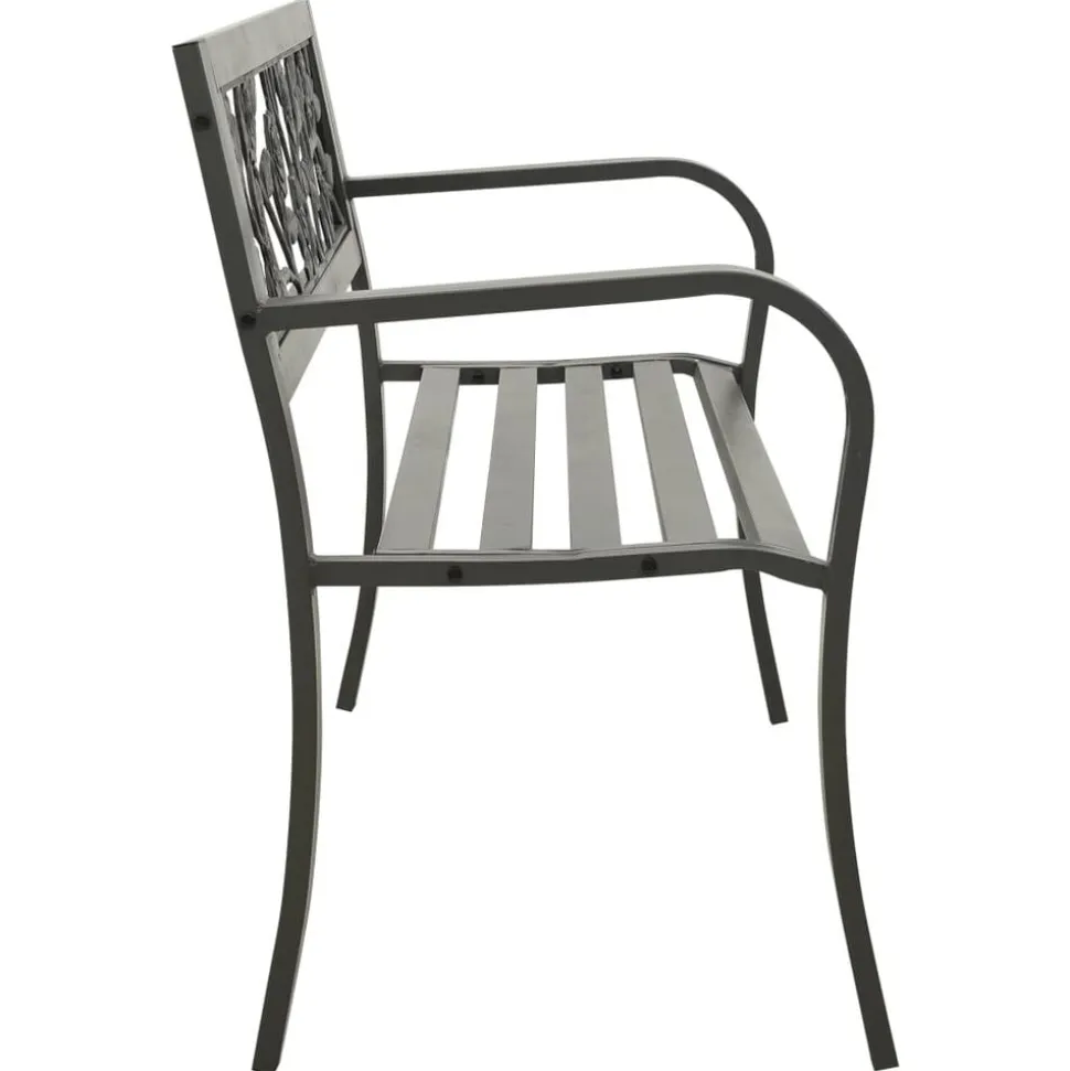 vidaXL Tuinbank 125 cm staal grijs