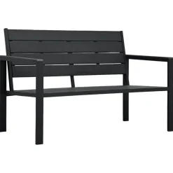vidaXL Tuinbank hout-look 120 cm HDPE zwart