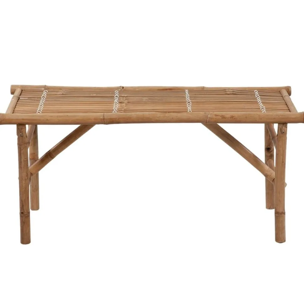 vidaXL Tuinbank inklapbaar met kussen 118 cm bamboe