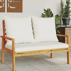 vidaXL Tuinbank met kussen 120 cm massief acaciahout