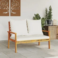 vidaXL Tuinbank met kussen 120 cm massief acaciahout