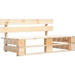 vidaXL Tuinbank pallet met zandkleurige kussens grenenhout
