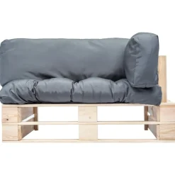 vidaXL Tuinbank pallet met grijze kussens grenenhout