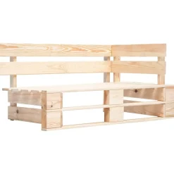 vidaXL Tuinbank pallet met grijze kussens grenenhout