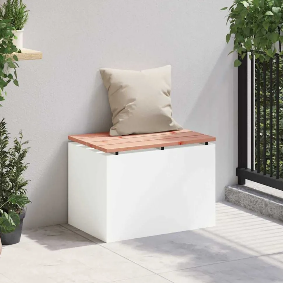 vidaXL Tuinbank Wit 60 x 40 x 43 cm Staal