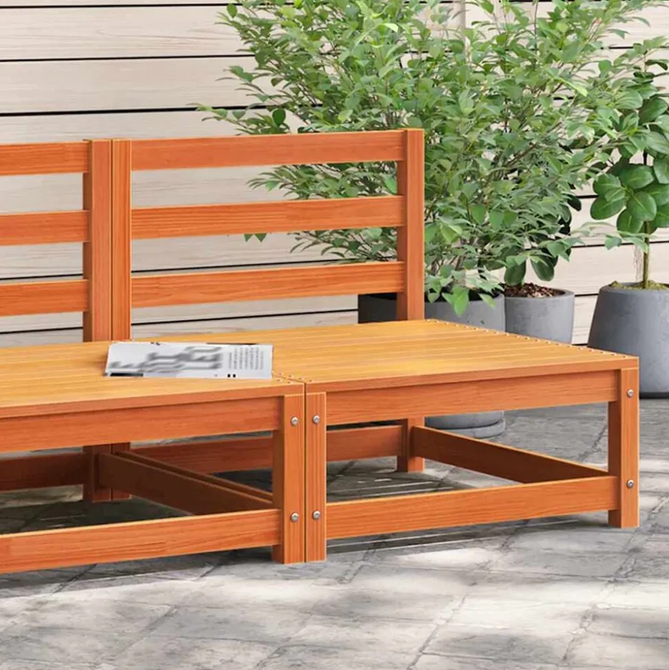 vidaXL Tuinbank zonder armleuningen 70x70x67 cm grenenhout wasbruin
