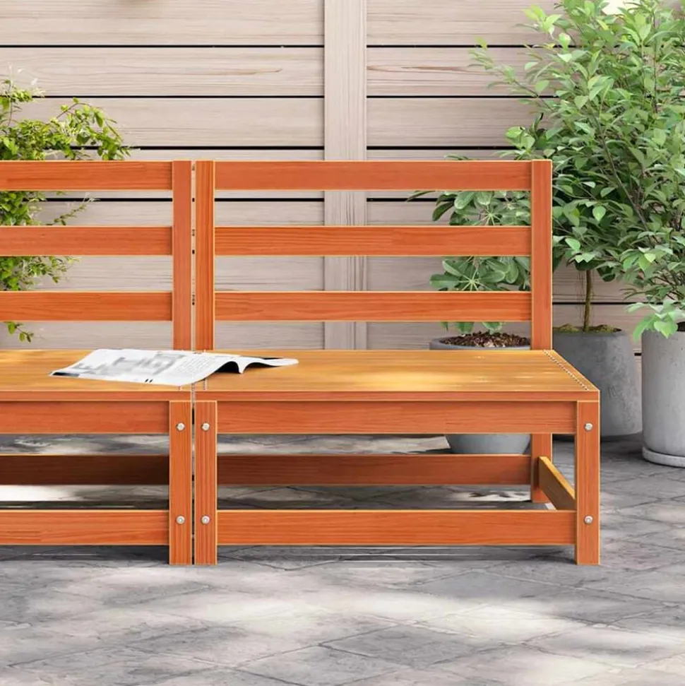 vidaXL Tuinbank zonder armleuningen 70x70x67 cm grenenhout wasbruin