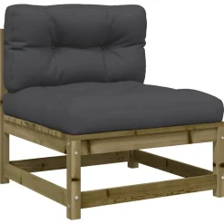vidaXL Tuinbank zonder armleuningen met kussens hout