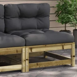vidaXL Tuinbank zonder armleuningen met kussens hout