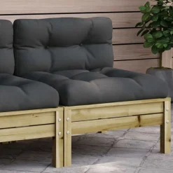 vidaXL Tuinbank zonder armleuningen met kussens geïmpregneerd hout