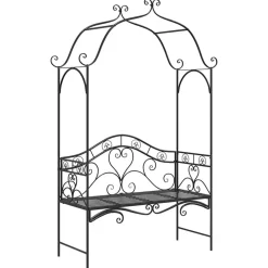 vidaXL Tuinbank Zwart 121 x 48 x 200 cm Staal