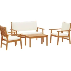 vidaXL Tuinbankenset 4 pcs Bruin 120 x 65,5 x 79 cm Massief Acaciahout
