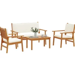 vidaXL Tuinbankenset 4 pcs Bruin 120 x 65,5 x 79 cm Massief Acaciahout