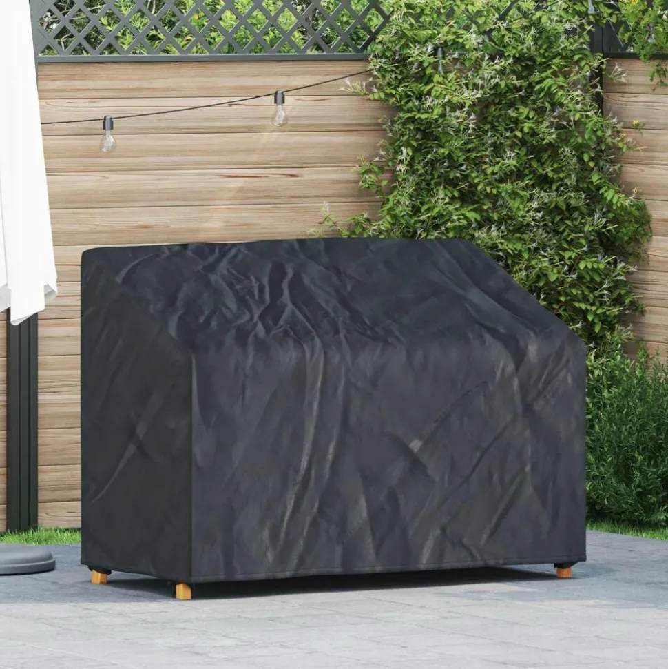 vidaXL Tuinbankhoes Zwart 134 x 70 x 65 / 94 cm 210D Oxford Stof