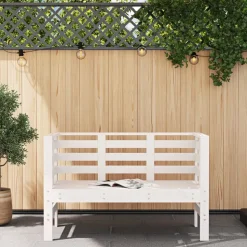 vidaXL Tuinbankje 111,5x53x71 cm massief grenenhout wit